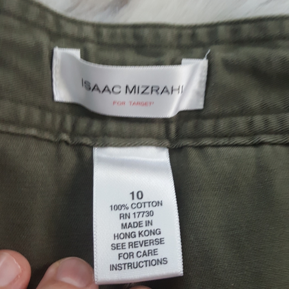 Isaac Mizrahi olive green pleated mini skirt - Picture 4 of 4